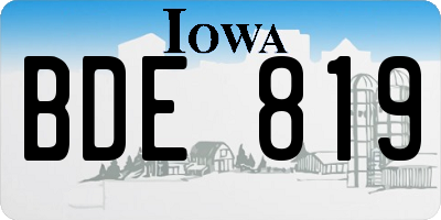 IA license plate BDE819