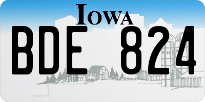 IA license plate BDE824