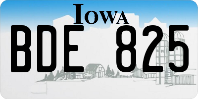 IA license plate BDE825