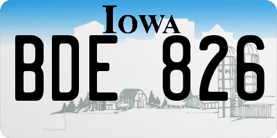IA license plate BDE826