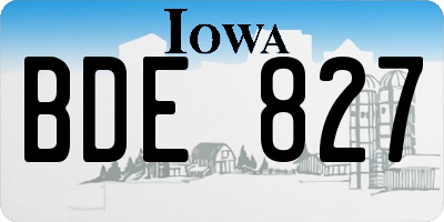 IA license plate BDE827