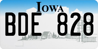 IA license plate BDE828