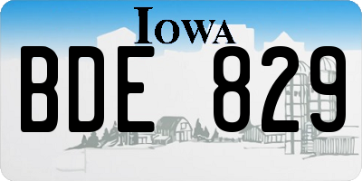 IA license plate BDE829