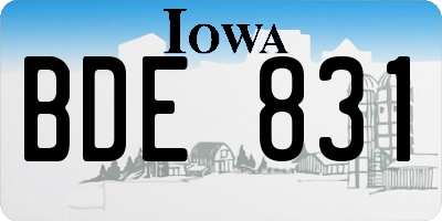 IA license plate BDE831