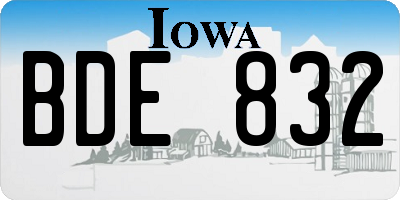 IA license plate BDE832