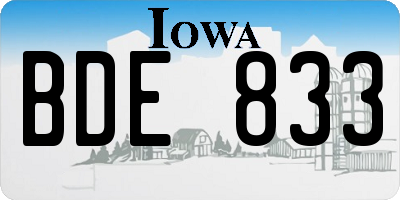 IA license plate BDE833