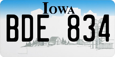 IA license plate BDE834