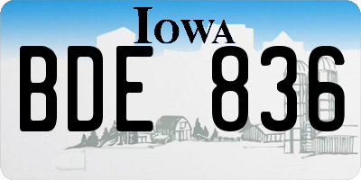 IA license plate BDE836