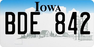IA license plate BDE842