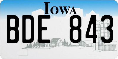 IA license plate BDE843