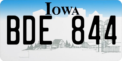 IA license plate BDE844