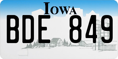 IA license plate BDE849