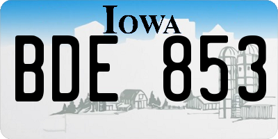 IA license plate BDE853