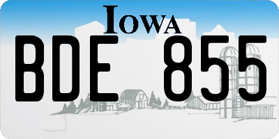 IA license plate BDE855