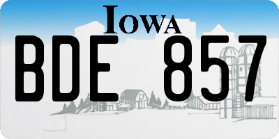 IA license plate BDE857