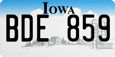 IA license plate BDE859