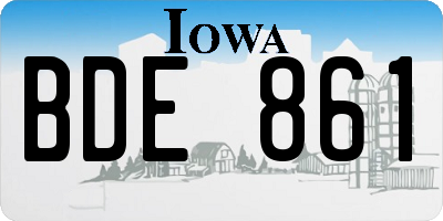 IA license plate BDE861