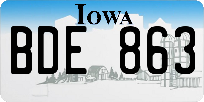 IA license plate BDE863