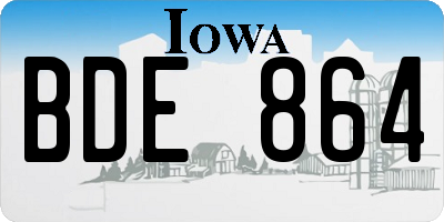 IA license plate BDE864
