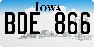 IA license plate BDE866