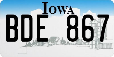IA license plate BDE867