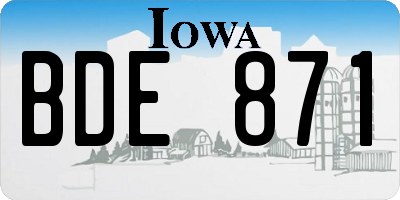 IA license plate BDE871