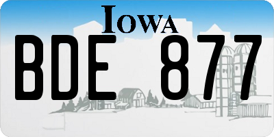 IA license plate BDE877