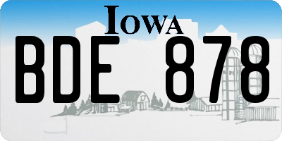 IA license plate BDE878
