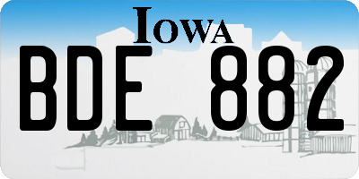 IA license plate BDE882