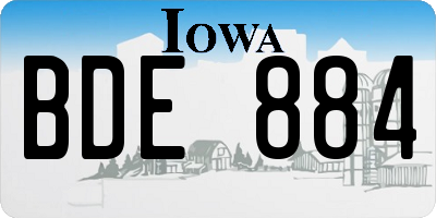 IA license plate BDE884