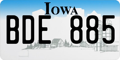 IA license plate BDE885