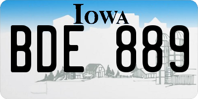 IA license plate BDE889