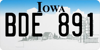 IA license plate BDE891