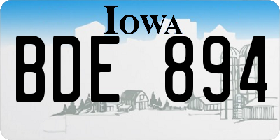IA license plate BDE894