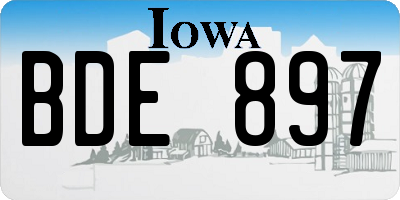 IA license plate BDE897