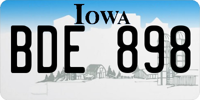 IA license plate BDE898