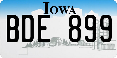 IA license plate BDE899