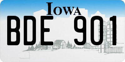 IA license plate BDE901