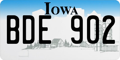 IA license plate BDE902