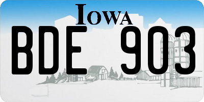 IA license plate BDE903