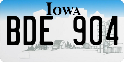 IA license plate BDE904