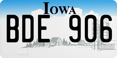 IA license plate BDE906