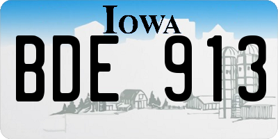 IA license plate BDE913