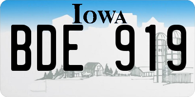 IA license plate BDE919