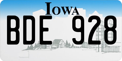 IA license plate BDE928