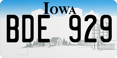IA license plate BDE929