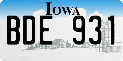IA license plate BDE931