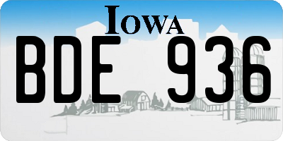 IA license plate BDE936