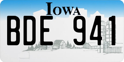 IA license plate BDE941
