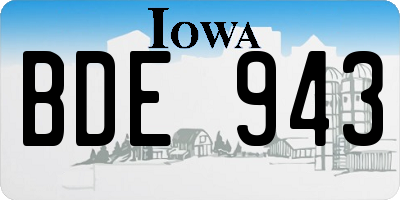 IA license plate BDE943